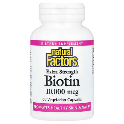 Natural Factors Biotin 10,000 mcg 60 Vegetarian Capsules