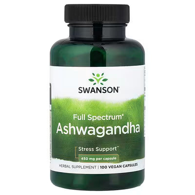 Swanson Full Spectrum Ashwagandha 100 Vegan Capsules 450 mg