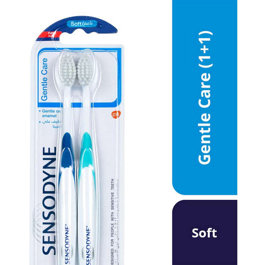 فرشاة أسنان سنسوداين للعناية اللطيفة والناعمة، عرض 1+1 مجاناً